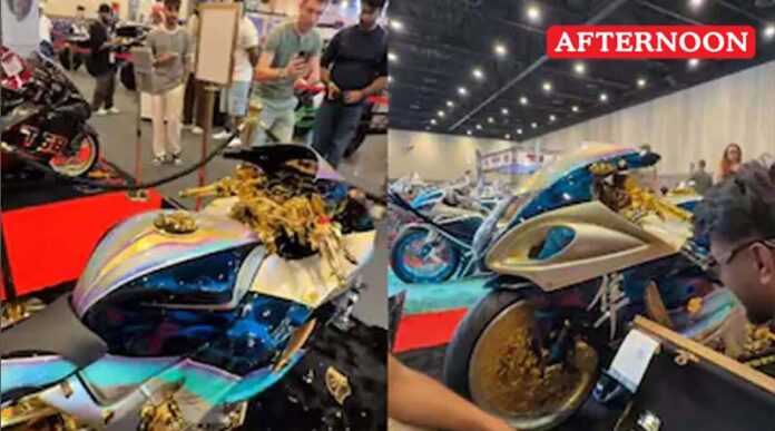 All-Gold Suzuki Hayabusa Dazzles Crowds at Dubai