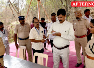 Erode Collector Inspects Vote Counting Centres