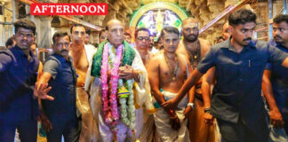 Rajnath Singh Offers Prayers At Tiruchendur Murugan Temple