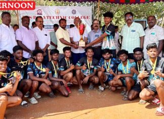 Nandha Polytechnic College wins in state level handball tourney