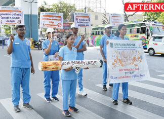 Sri Ramakrishna Dental College holds No Tobacco day awareness drive