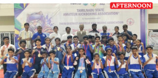 Karur Students Achieve Success in State Kickboxing Championship