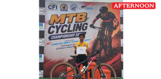 PSGR Krishnammal College Student wins Gold in State-Level MTB Cycling Championship