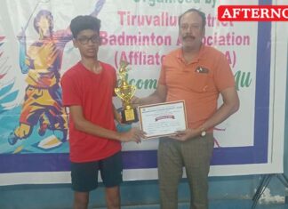 Thiruvallur student wins bronze at District badminton championship
