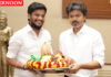 Minister Ramesh meets Chief Minister Vijay, presents meenakshi temple kumbabhishekam prasadam