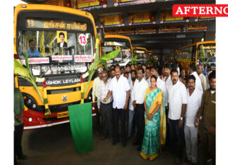26 new Government buses in TVK colours launched in Salem