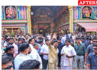 TN CM Vijay offers prayers at Madurai Meenakshi temple