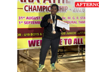 PSGR Krishnammal College student wins three medals at State Para Olympics