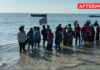 Black flag protest against shipbuilding yard in Thoothukudi