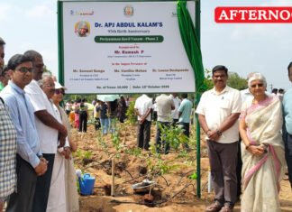 Siruthuli Plants 10,000 Saplings In Second Phase Of Periyamman Kovil Vanam