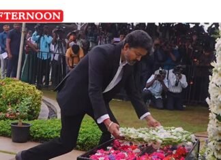CM Vijay pays floral tribute at Police Memorial on Police Commemoration Day
